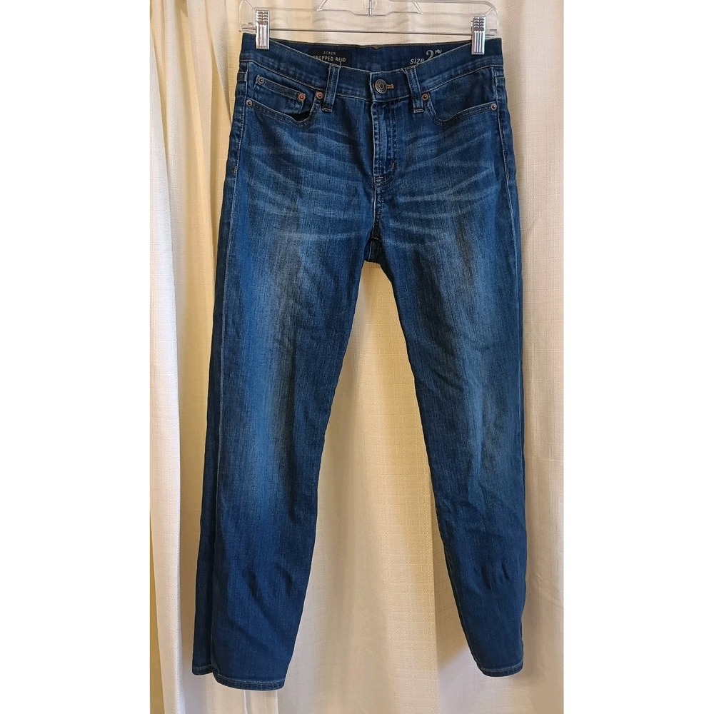 J. Crew Women's Size 27 Reid Cropped Dark Wash Straight Jeans Stretch